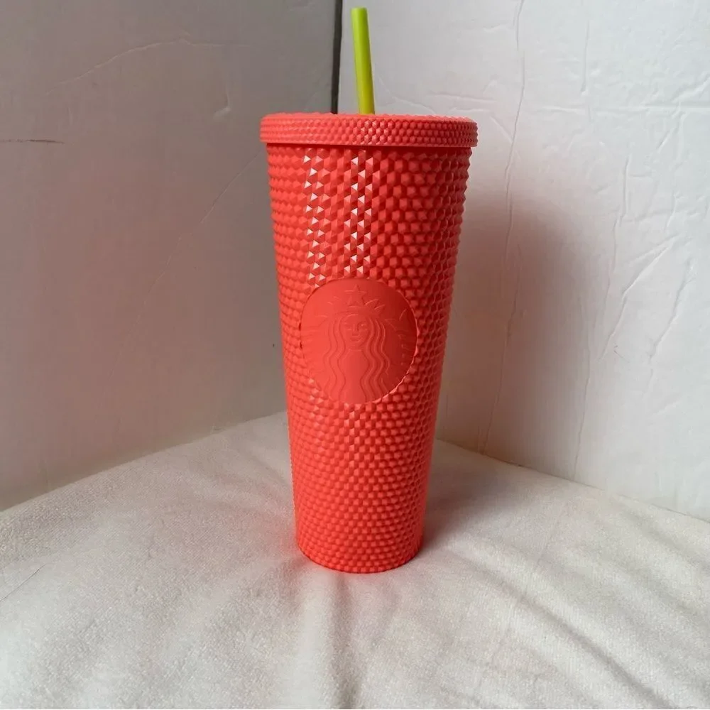 Starbucks Dragonfruit Pink Studded Tumbler Yellow Straw New W/Tags